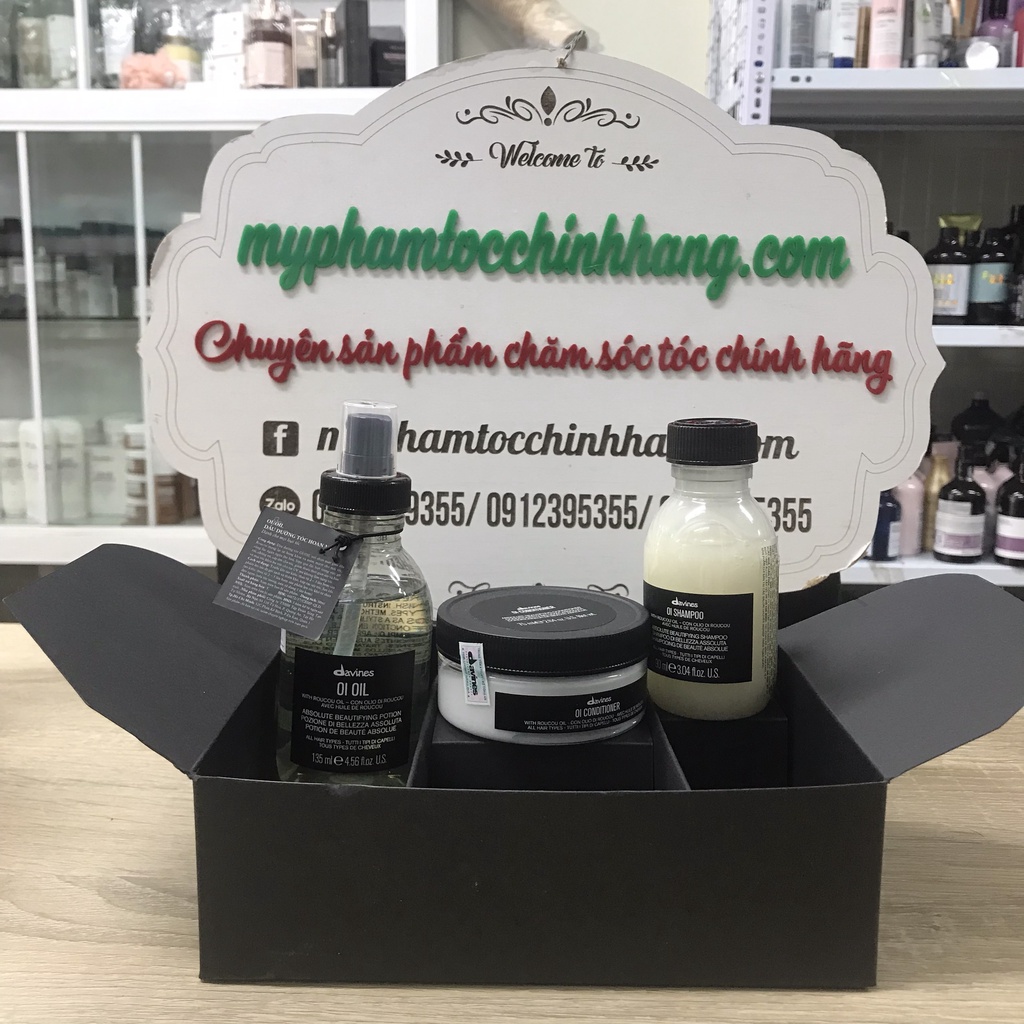 Dầu gội xả DAVINES OI Absolute beautifying suôn mượt 90ml - 75ml