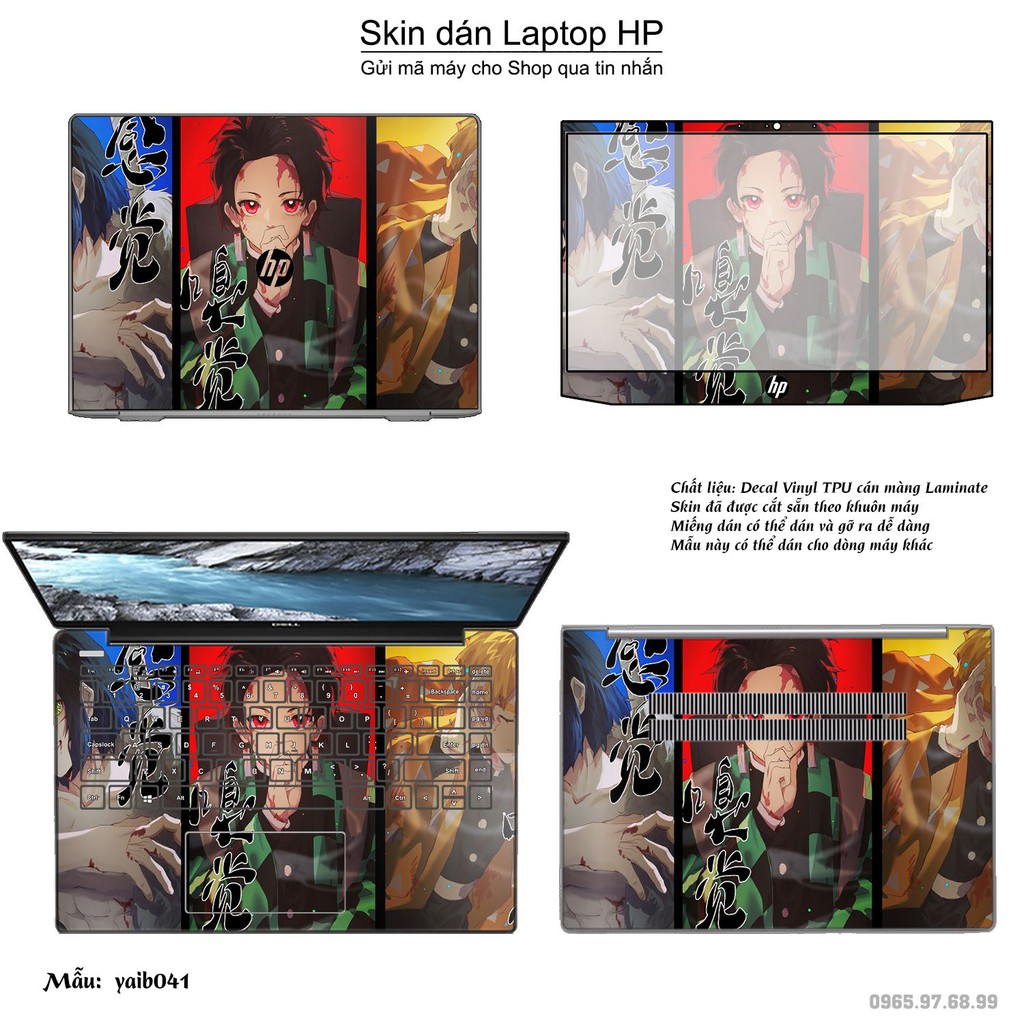 Skin dán Laptop HP in hình Kimetsu No Yaiba _nhiều mẫu 2 (inbox mã máy cho Shop)