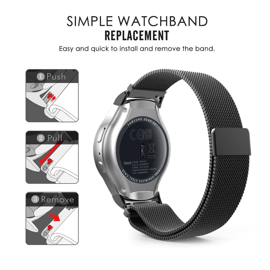 Stainless Steel Watch Band Magnetic Strap For Samsung Gear S2 Classic