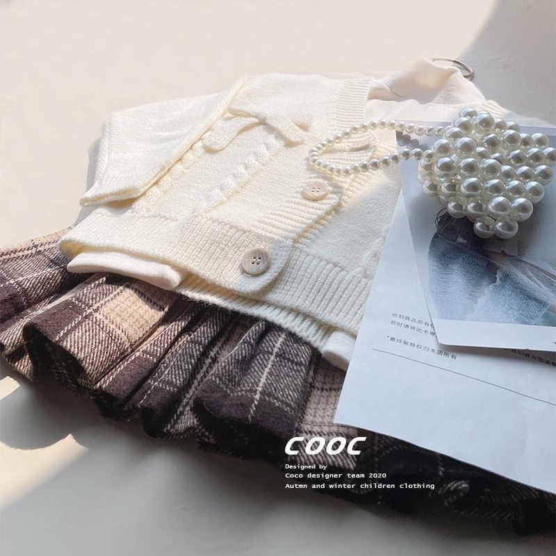 Chân Váy Ngắn Xếp Li Họa Tiết Caro Thời Trang Thu Đông Cho Bé Gái