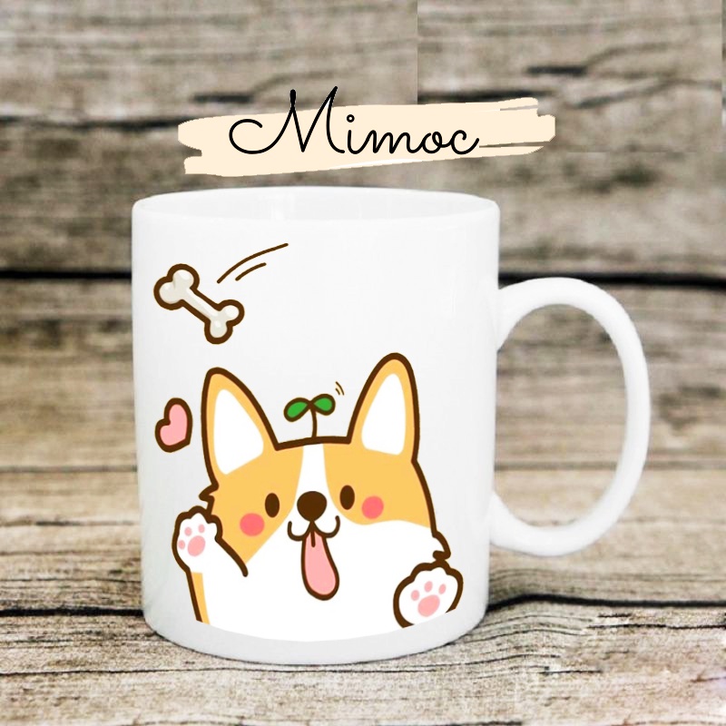 Cốc sứ chó Corgi đáng yêu <3