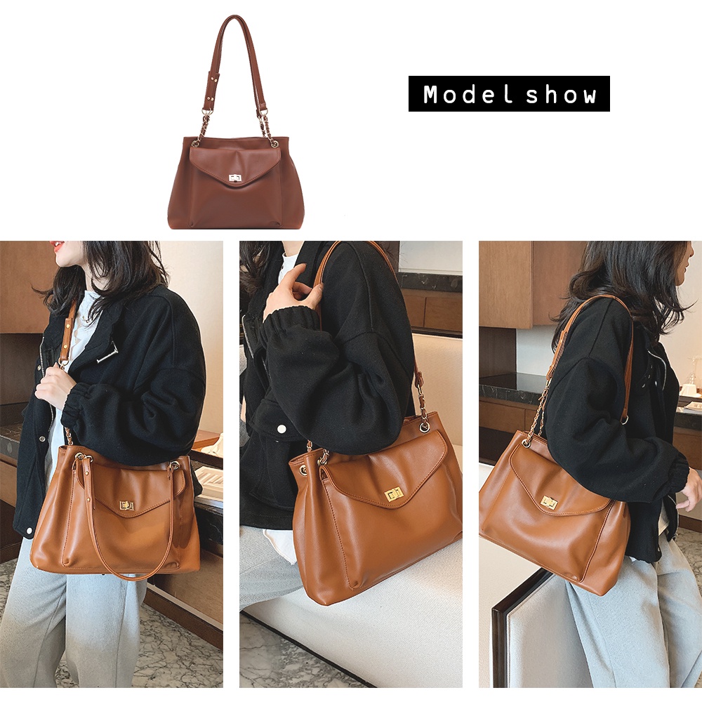 Túi xách nữ kẹp nách đeo chéo dây xích đẹp thời trang giá rẻ sang trọng cao cấp vintage da mềm size to công sở