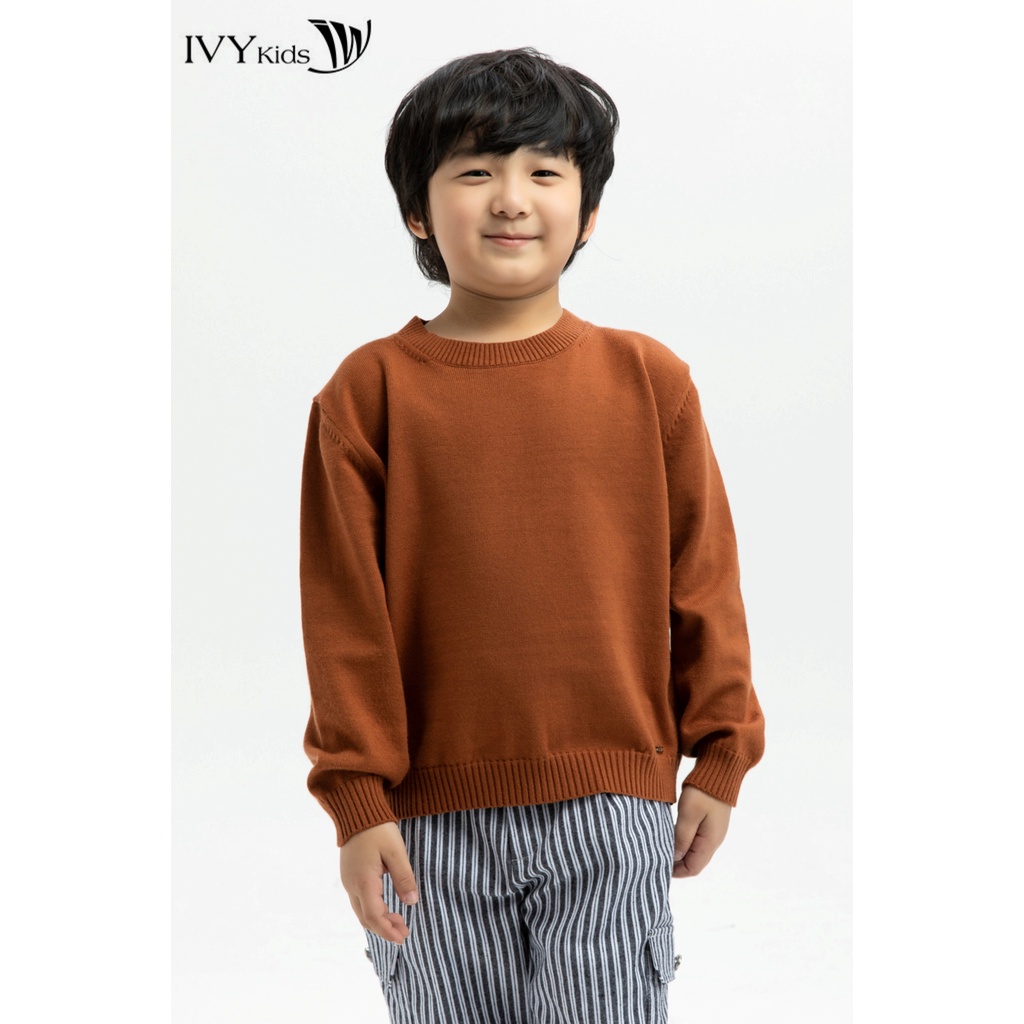 Áo len dây kéo khóa bên gấu bé trai IVY moda MS 58K0773
