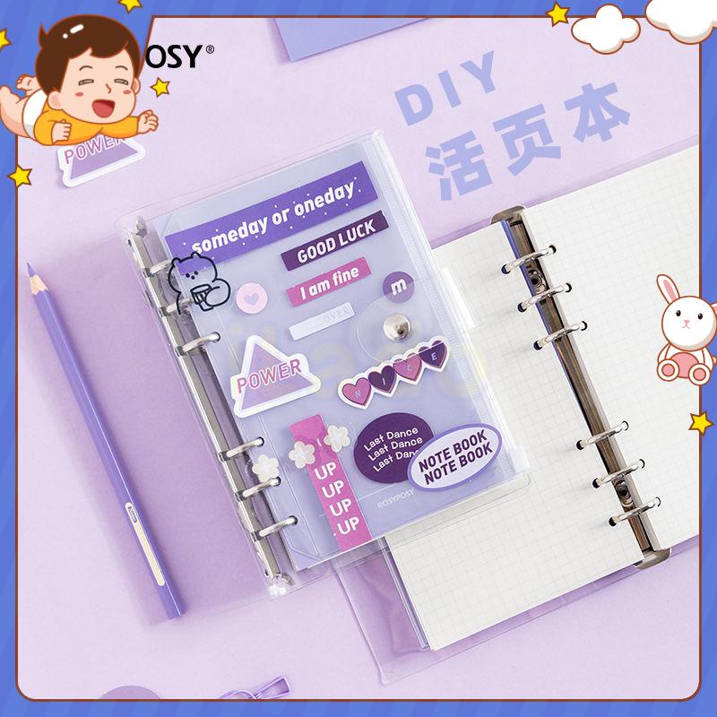⭐ iLado ⭐  vỏ trong suốt binder A6 sổ tay tài khoản tay sáng tạo dễ thương vở kẻ ngang sổ ghi chép notebook sổ ghi chép sổ tay ghi chép vở lò xo kẻ ngang sổ lò xo kẻ ngang marker học văn phòng phẩm sổ ghi chú sticker
