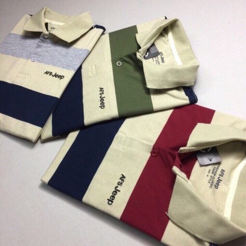 ẢNH THẬT - Áo thun nam có cổ ngắn tay in sọc phù hợp mặc đi làm - PS024 | BigBuy360 - bigbuy360.vn