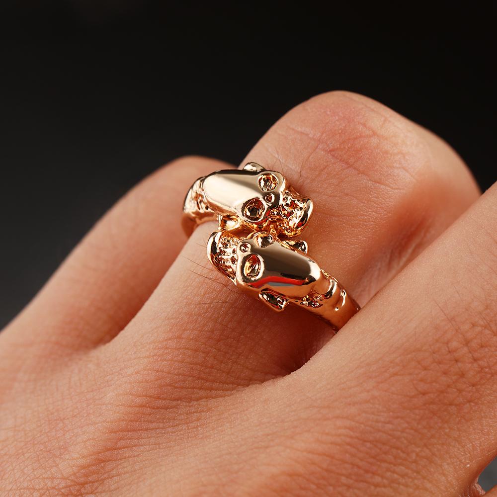 Nhẫn Nam Hình Đầu Lâu Bằng Thép Không Gỉ Có Thể Điều Chỉnh Kích Cỡ