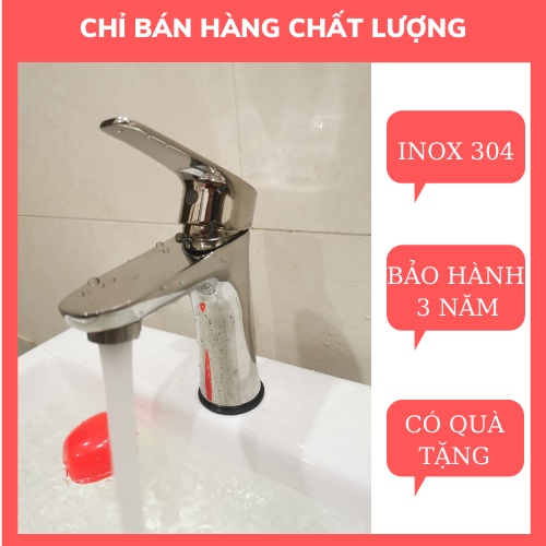 Vòi lavabo nóng lạnh inox 304