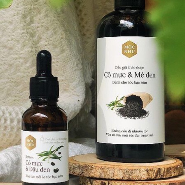 [Mộc Nhu] Serum Cỏ Mực Đậu Đen Mộc Nhu Phủ Đen Tóc, Kích Thích Mọc Tóc