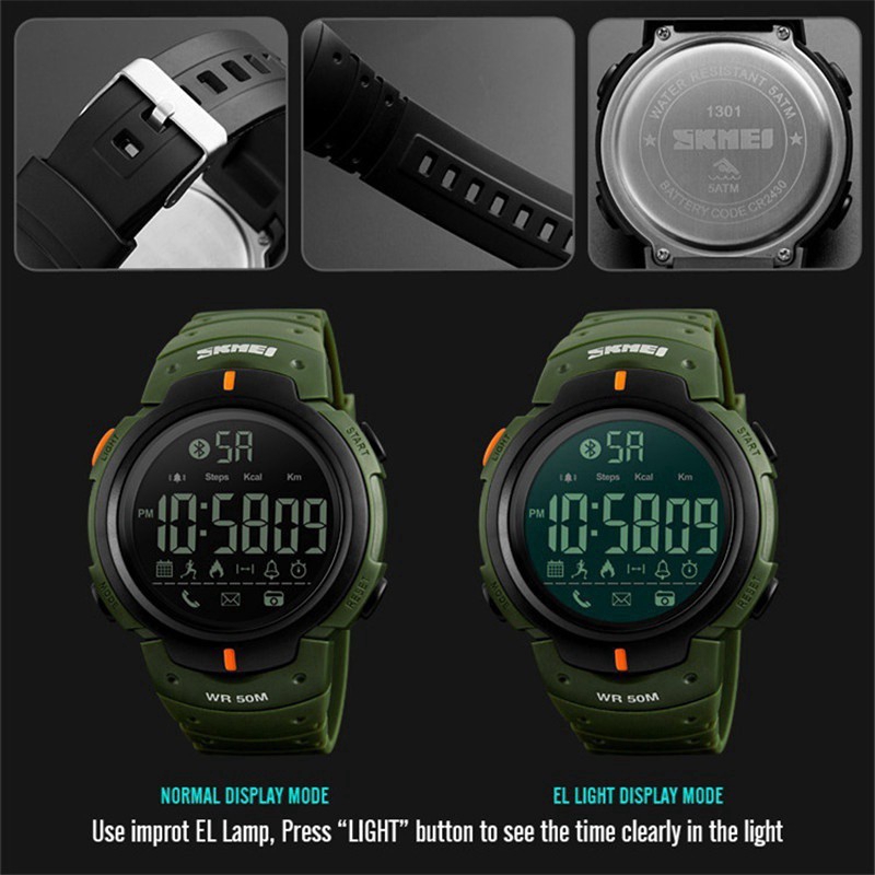 SKMEI Đồng Hồ Thông Minh Kết Nối Bluetooth 1301 Chống Thấm Nước Cho Nam