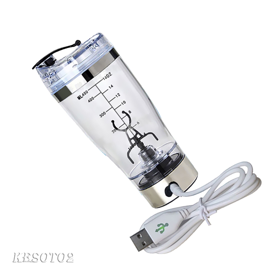 Bình pha sữa lắc protein sạc bằng USB dung tích 450ml thiết kế di động