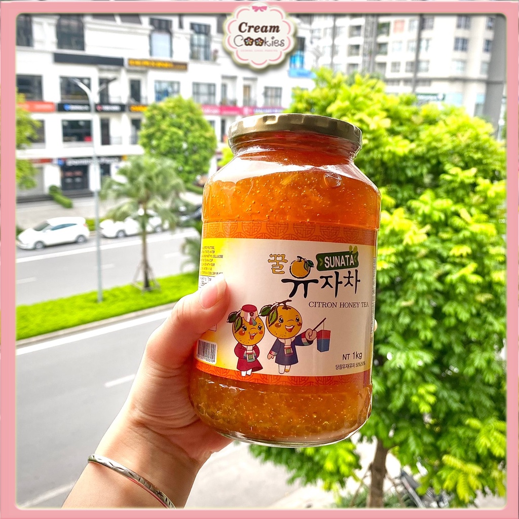 Chanh Đào Mật Ong Hàn Quốc Chính Hãng Hũ 1Kg- Citron Honey Trà Mật Ong Ngâm Chanh Nguyên Chất