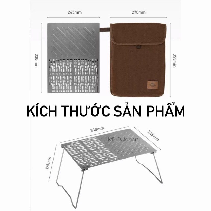 KHAY VỈ NƯỚNG ĐA NĂNG TITANIUM SIÊU NHẸ BÀN GẤP GỌN DÃ NGOẠI CẮM TRẠI NGOÀI TRỜI CAMPING OUTDOOR NATUREHIKE NH20SK015