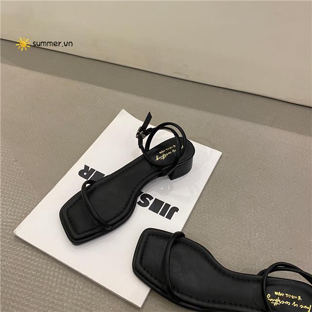 Giày Sandal Gót Dày Vừa Phong Cách Pháp Thời Trang Mùa Hè Hàng Mới 2022