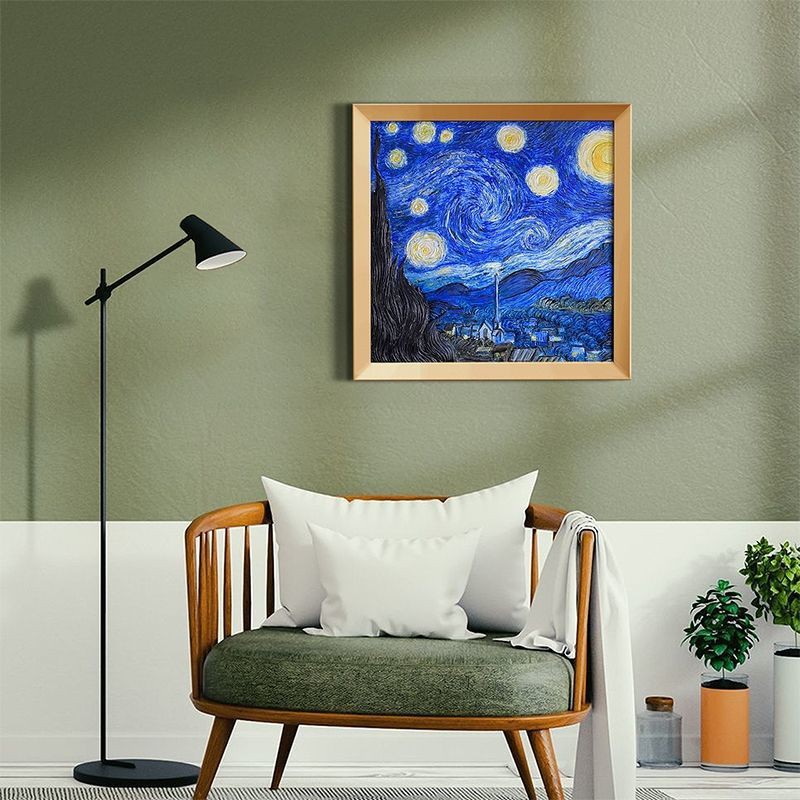 Bức tranh sơn dầu kỹ thuật số phù điêu ba chiều vẽ tay Van Gogh tự làm và tô màu hiếp dâm trang trí hoa hướng dương Châu