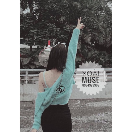 Sét áo 2 dây+áo cadigan lông X hàng QC