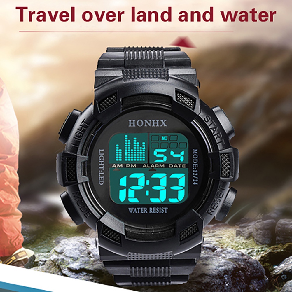 MACmk Electric Multi-functional Camouflage LED Digital Date Display Sports Wrist Watch