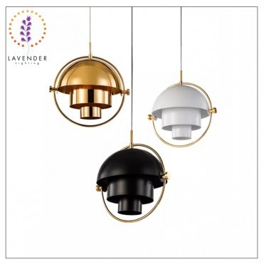 Đèn thả Bắc Âu chao sắt bán nguyệt bậc thang 3 màu TH238