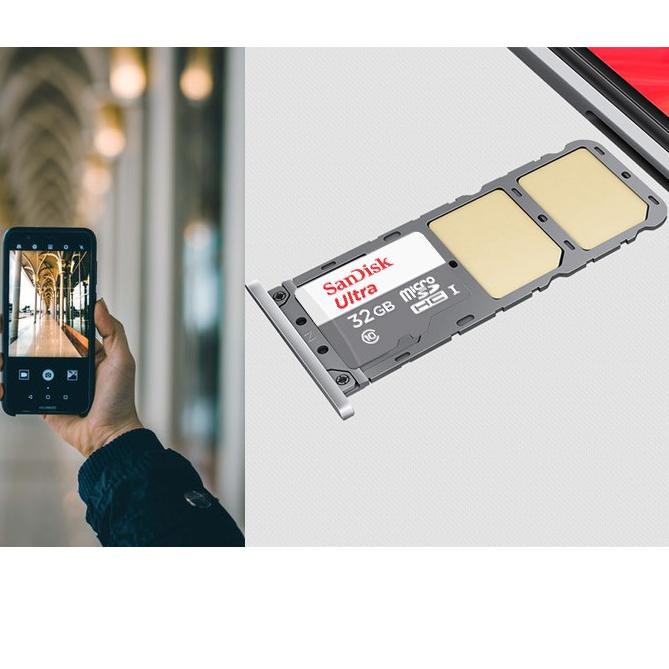 SANDISK Thẻ nhớ Micro SD 32GB 64GB 128GB 256GB Ultra CLASS10 80Mbps - màu trắng