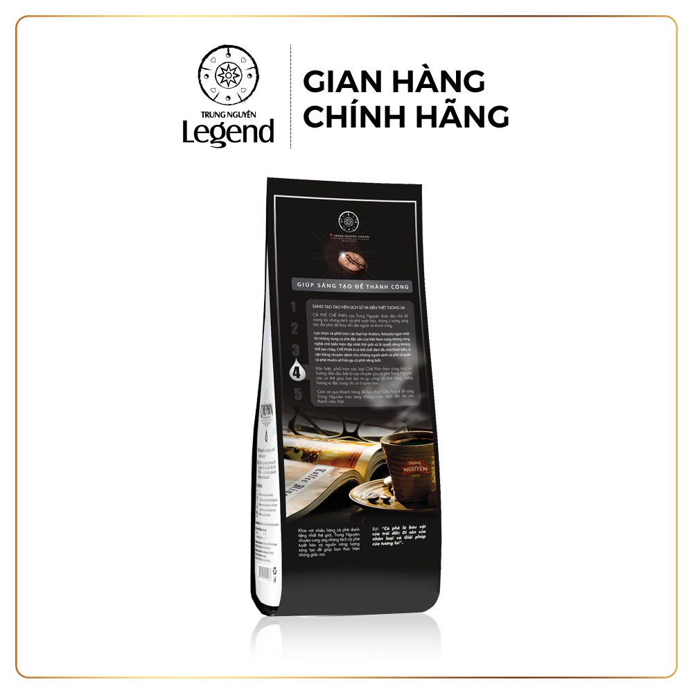 [ Trung Nguyên Legend ] Cà phê Rang Xay Chế Phin 4 - 500gr - Arabica, Robusta, Catimor, Excelsa