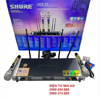Micro không dây có đầu thu UGX 21 chuẩn loại 1 chống hú ,mic tự ngắt, với 4 râu bắt sóng xa