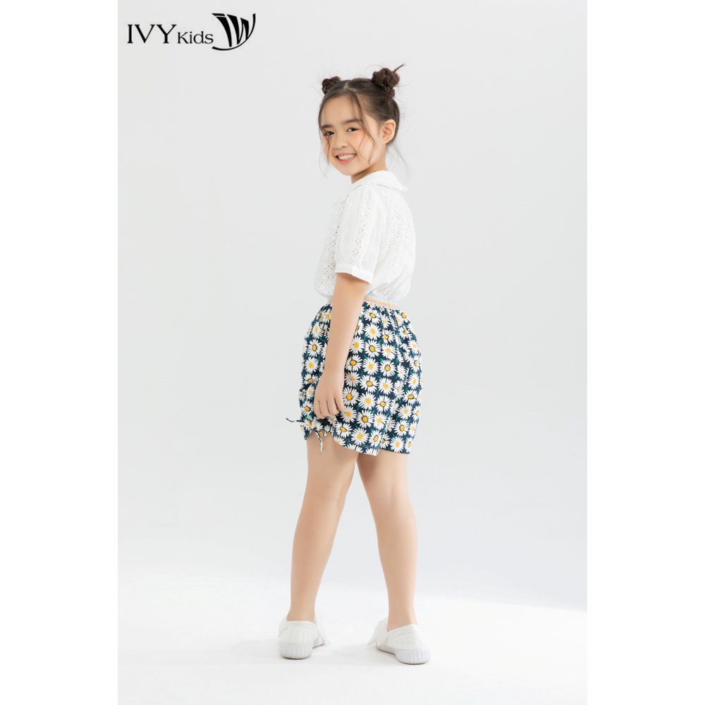 Áo sơ mi bé gái cổ Peterpan IVY moda MS 16G1223