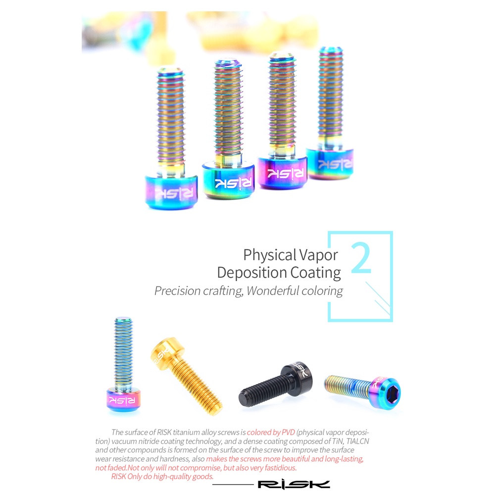 1 Bộ Ốc Vít Titan M5x16/18mm Cho Xe Đạp Leo Núi