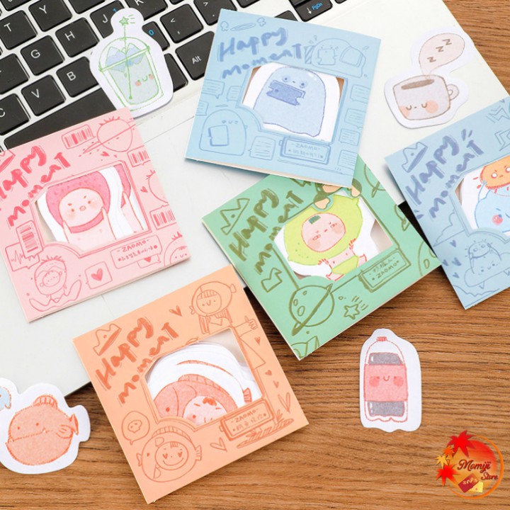 Bộ sticker HAPPY MOMCAT trang trí phong cách Nhật Bản dễ thương