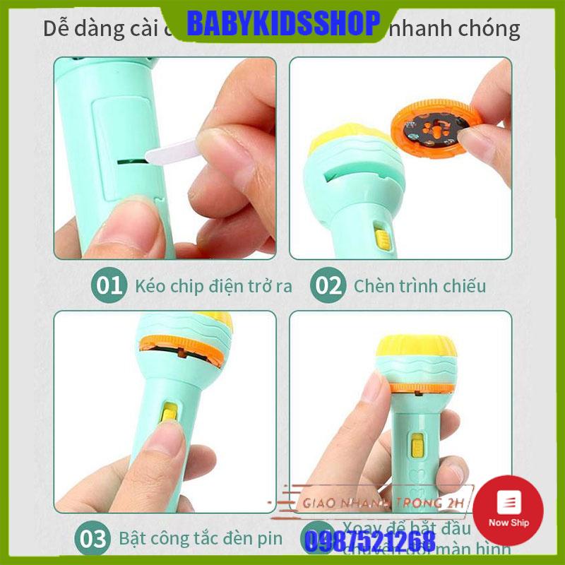 [HÀNG MỚI GIÁ SALE] Đèn pin chiếu hình cho bé 24/80 hình động vật sắc nét cho bé