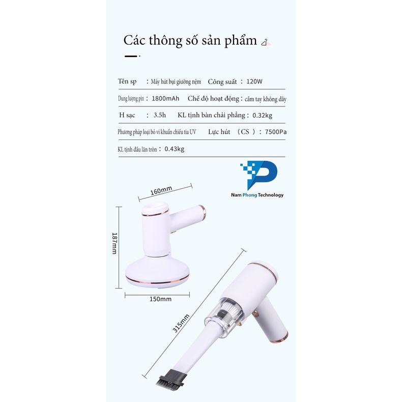 Máy Hút Bụi Mini Cầm Tay Không Dây DHA - Máy Hút Lông, Ve Chó Mèo Cao Cấp - BH 6 Tháng - NAMPHONGTECHNOLOGY