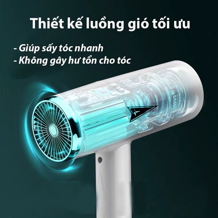 Máy sấy tóc tạo kiểu mini GW- 6562 - 2 tốc độ gió - 3 chế độ nhiệt - Công nghệ mới không gây khô tóc - Công suất 2800W