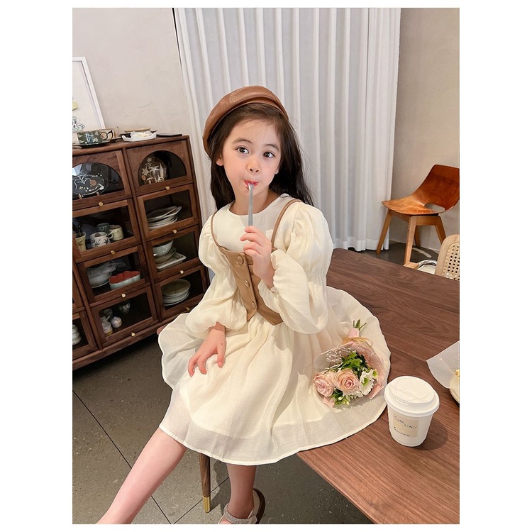 Đầm Công Chúa Tay Dài Thời Trang Mùa Thu 2022 Cho Bé Gái