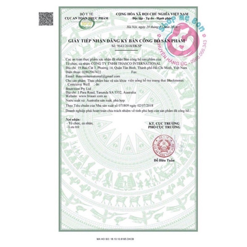 (Đủ Bill+Tem Chemist) Bổ Trứng Tăng Khả Năng Thụ Thai Blackmore Conceive well gold của Úc | BigBuy360 - bigbuy360.vn