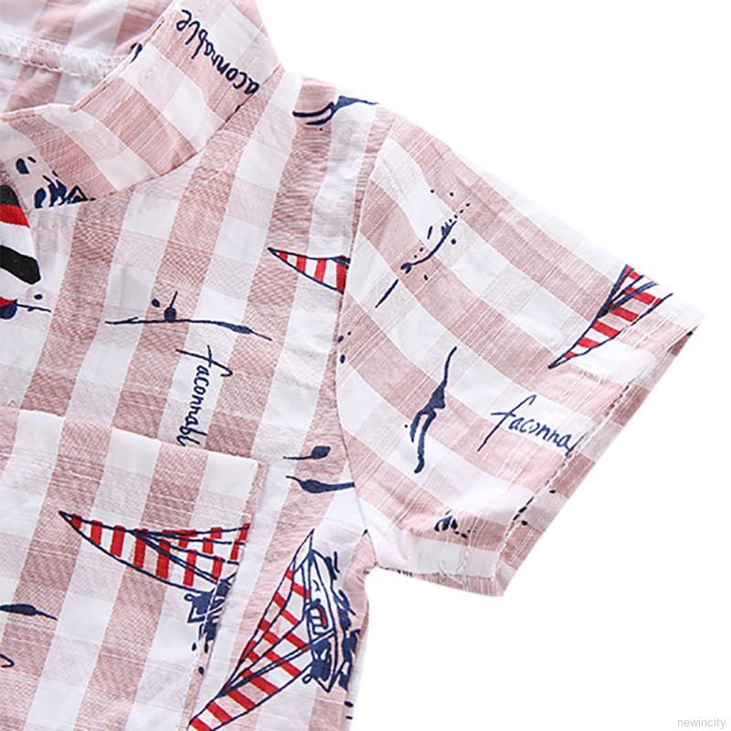 Set áo thun tay ngắn &amp; quần short cho bé trai phong cách Hàn Quốc