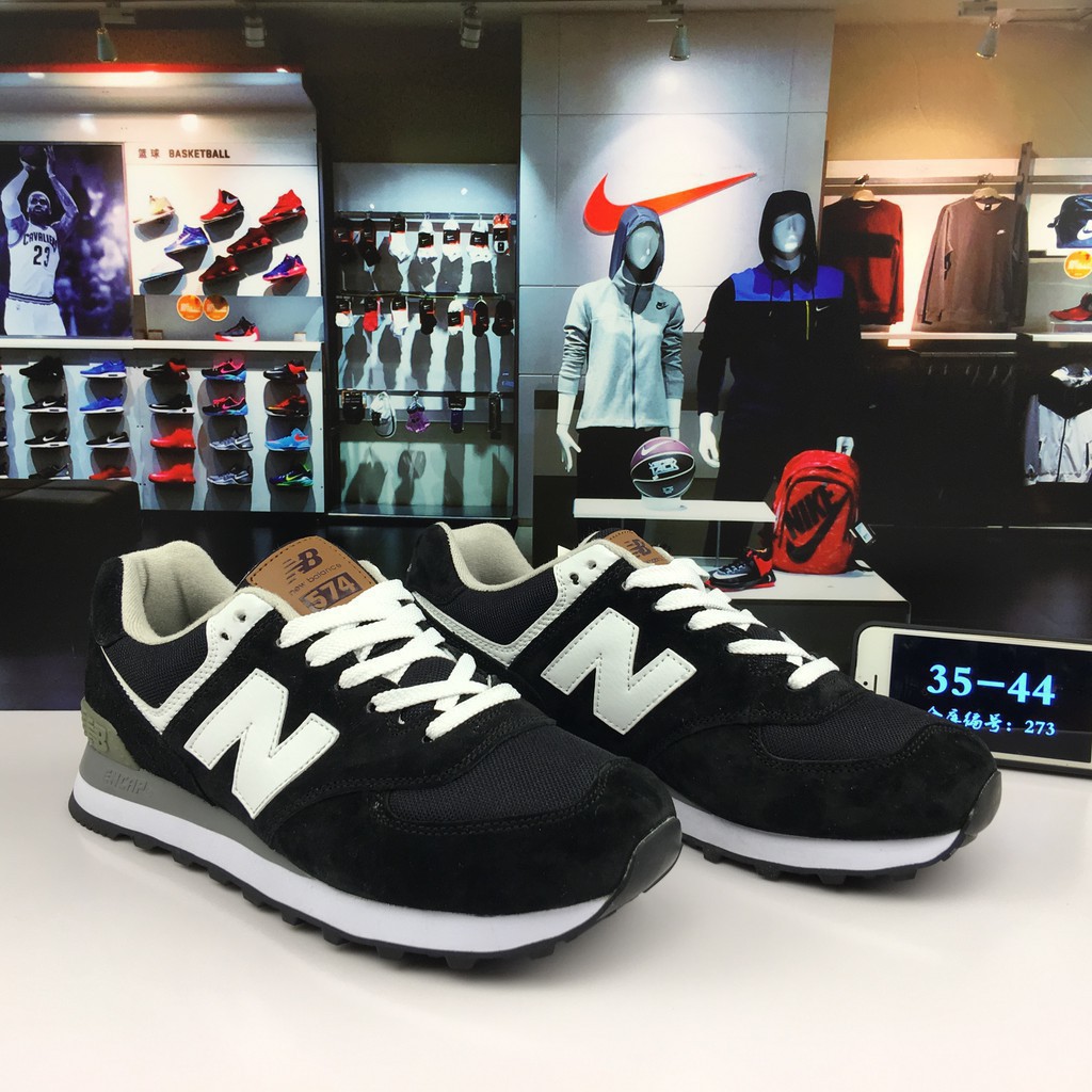 new balance 574 nb574 black white running sport shoes for men and women 36-44 ori 2019