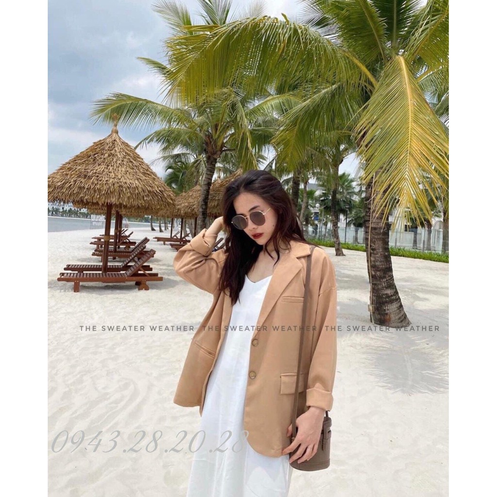 Áo blazer nữ dài tay 2 khuy nhiều màu thanh lịch