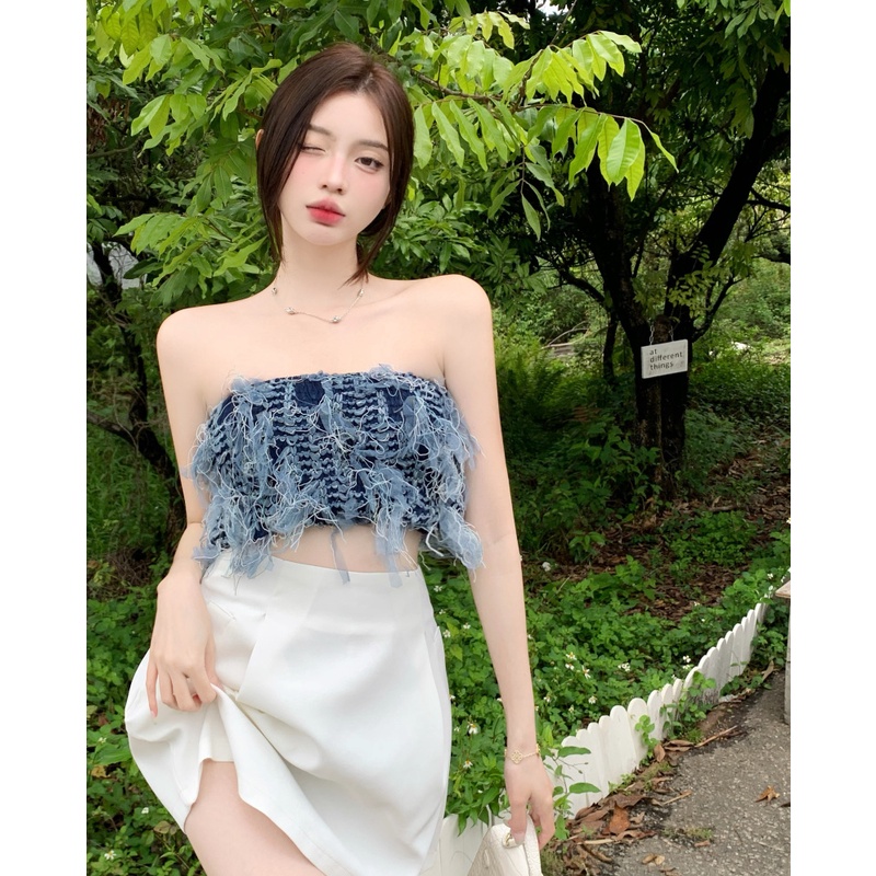 Áo Ống Hai Dây Dáng Ôm Phong Cách Hàn Quốc Thời Trang Mùa Hè Quyến Rũ Dành Cho Nữ