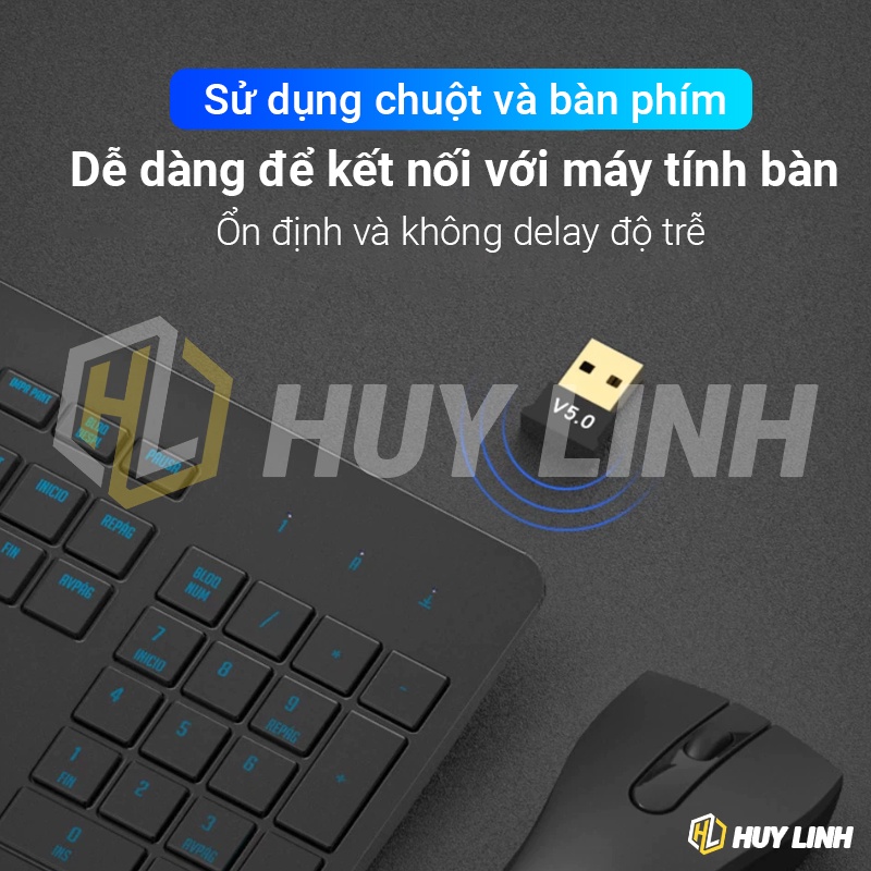 USB Bluetooth 5.0 / 4.0 EDR cho PC - USB Bluetooth cho Máy tính kết nối 20M V5.0 tay cầm, tai nghe, chuột,  bàn phím