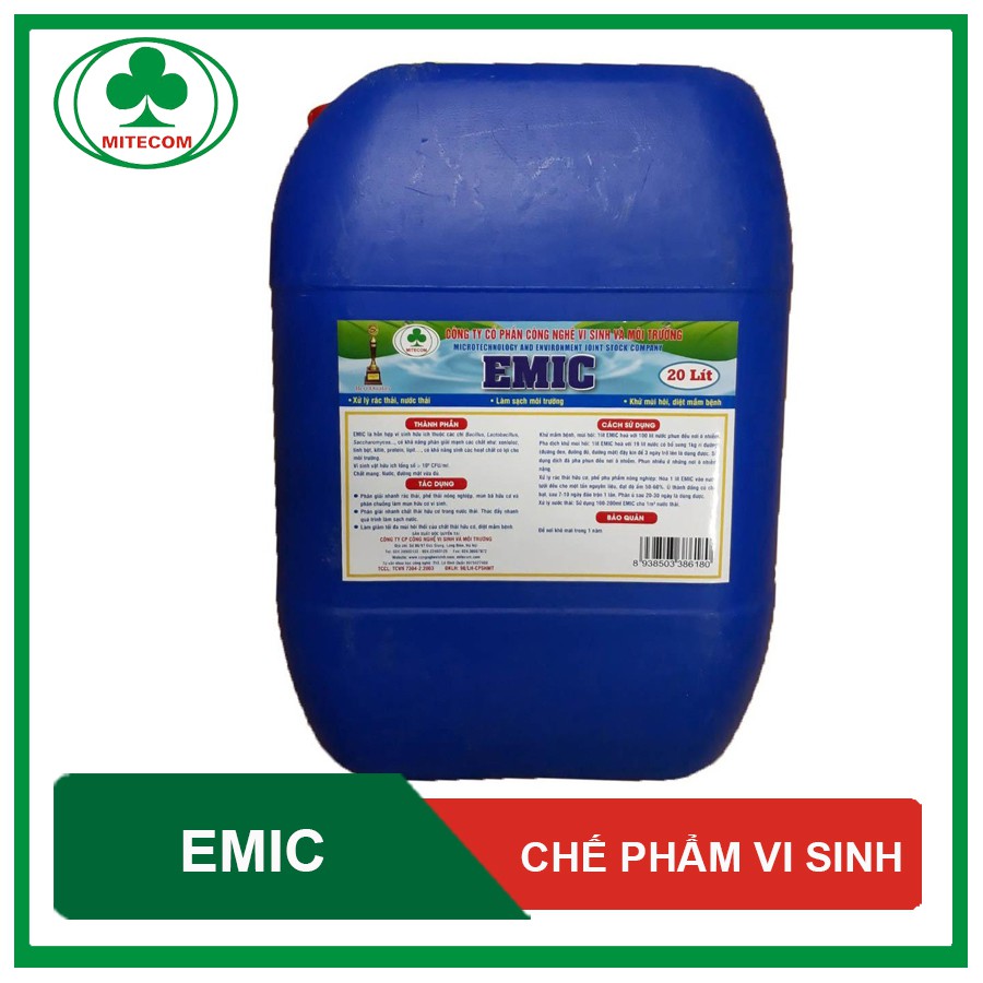 Chế phẩm vi sinh xử lý chất thải hữu cơ EMIC dạng dịch can 20 lít