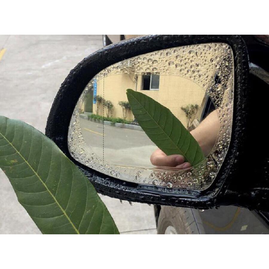 Cặp 2 miếng dán chống bám nước mưa trên kính hậu xe ô tô - hình bầu dục