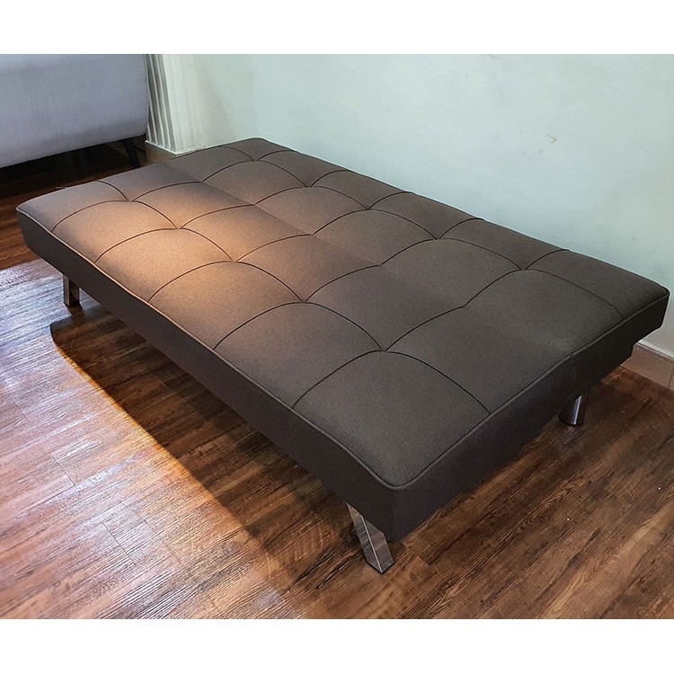 Sofa Bed Chân Đỡ Bằng Kim Loại Chắc_Hàng Xuất Khẩu Mỹ_Vải Bố Màu Nâu Sang Trọng