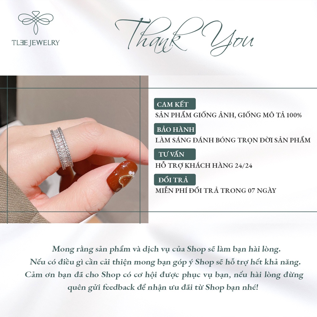 Nhẫn bạc nữ TLEE nạm mini kết cao cấp NCJ A0172