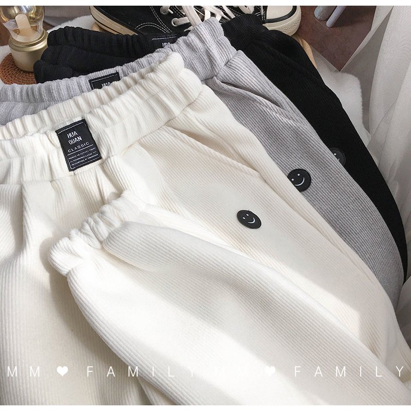 Quần jogger nam nữ Mặt Cười Logo mặc đôi Cheapy đen trắng ghi freesize unisex thể thao hàn quốc C659 | BigBuy360 - bigbuy360.vn