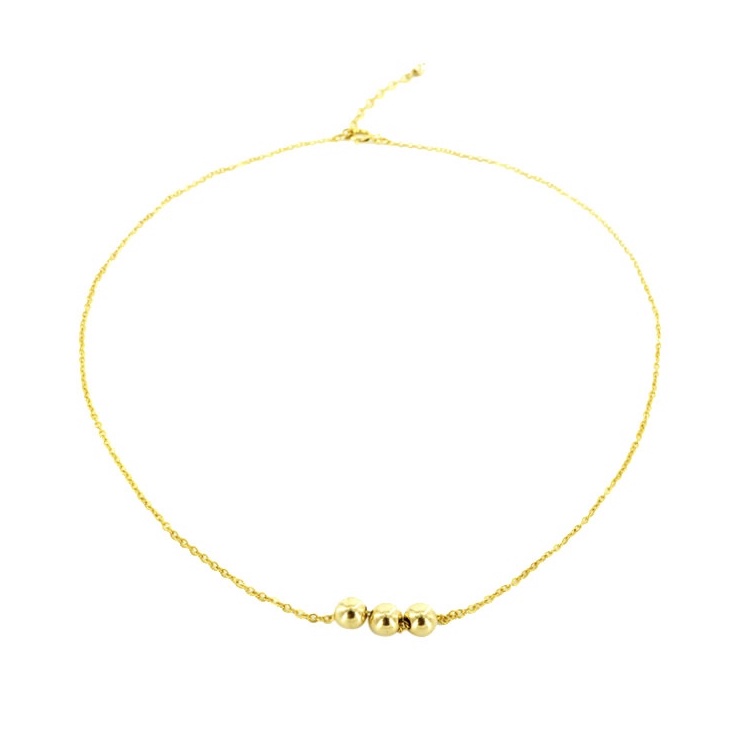 Vòng Cổ Nữ Đơn Giản Chuỗi 3 Hạt Nhỏ Phong Cách Hàn Quốc Nhẹ Nhàng DB2676 Bảo Ngọc Jewelry