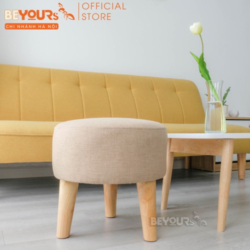 Ghế Đôn Sofa Nệm BEYOURs Tròn Chân Gỗ - Nội Thất Phòng Khách, Phòng Làm Việc