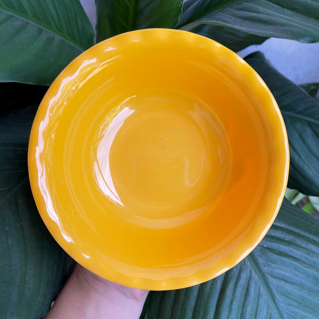 Tô cạn 7’’ nhựa vĩnh hòa, đường kính 18cm, màu trắng, vàng, xanh, đủ bông, nhựa bền bỉ, an toàn của gia dụng Du Thủy | BigBuy360 - bigbuy360.vn