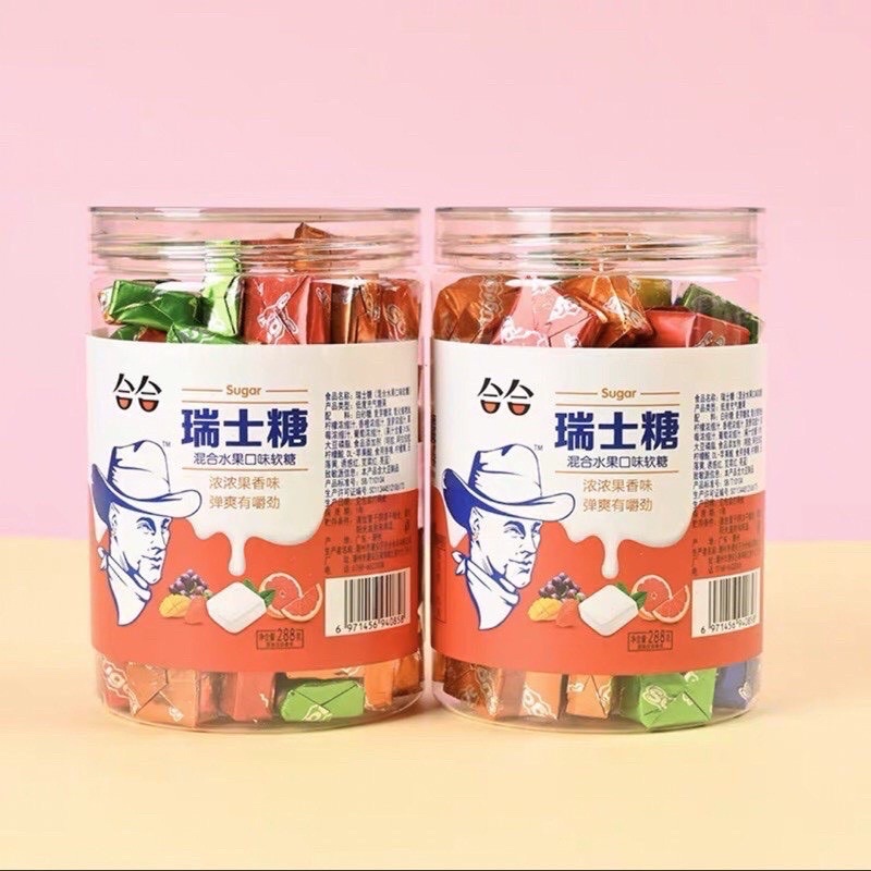 Kẹo Sữa Chua Mix Vị Trái Cây Ông Già ( 1 hủ 288gram )