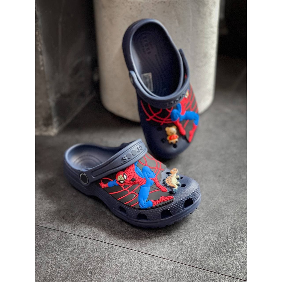 Giày Cross Trẻ Em Spiderman Classic 2 Chính Hãng Size 24 Đến 35 - Tặng 4 Jibbizt - Sấu Vui Vẻ
