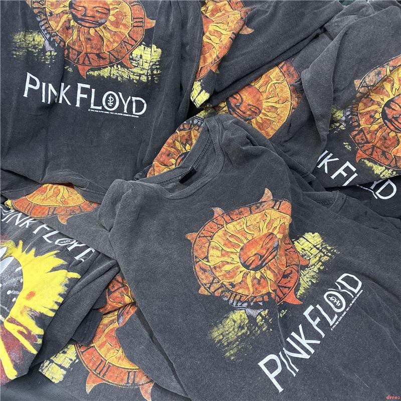 2021 mới PINK FLOYD VINTAGE Bieber cùng một chiếc áo phông ngắn tay in hình mặt trời cổ điển