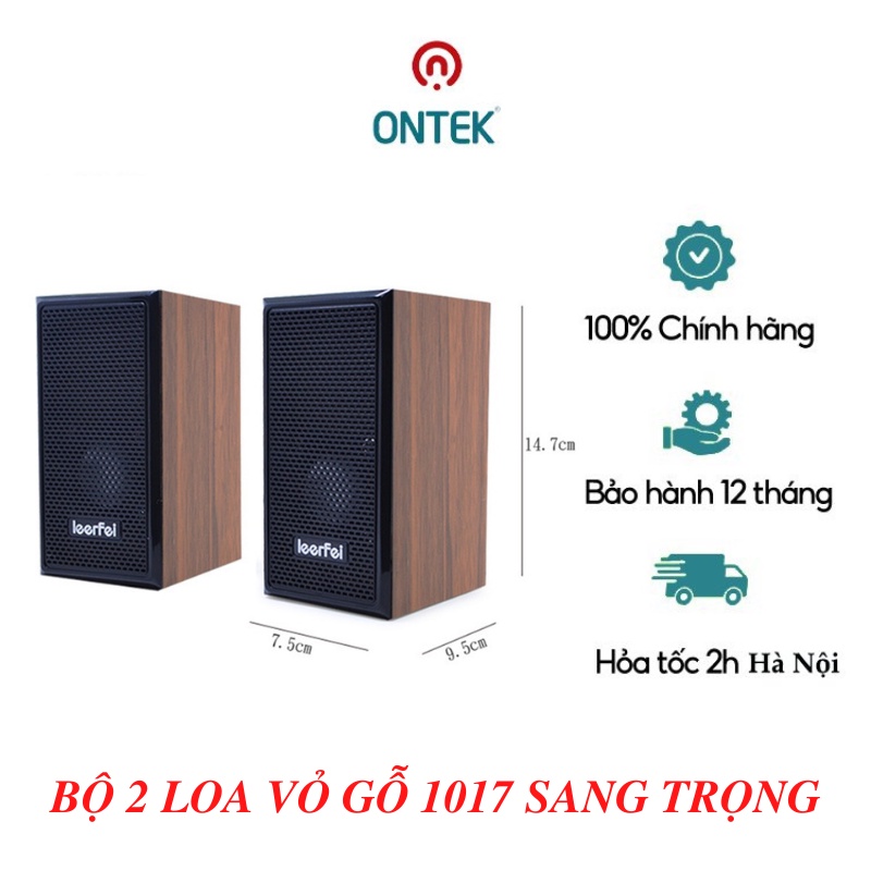 Bộ 02 Loa để bàn Loa Máy Tính Vỏ Gỗ Để Bàn 2.0 LeerFei E-1017 Âm Thanh Sống Động Chất Lượng