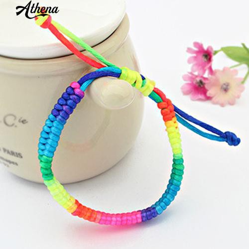 Vòng Tay Dây Bện Màu Cầu Vồng Thời Trang Cho Nữ